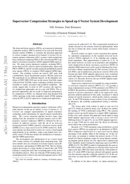 Supervector Compression Strategies to Speed up I-Vector System
  Development