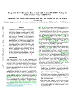 IncepText: A New Inception-Text Module with Deformable PSROI Pooling for
  Multi-Oriented Scene Text Detection