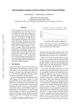 Disentangling Language and Knowledge in Task-Oriented Dialogs