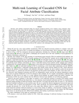 Multi-task Learning of Cascaded CNN for Facial Attribute Classification