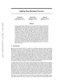 Spiking Deep Residual Network