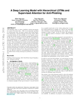 A Deep Learning Model with Hierarchical LSTMs and Supervised Attention
  for Anti-Phishing