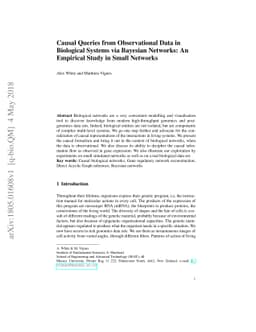 Causal Queries from Observational Data in Biological Systems via
  Bayesian Networks: An Empirical Study in Small Networks