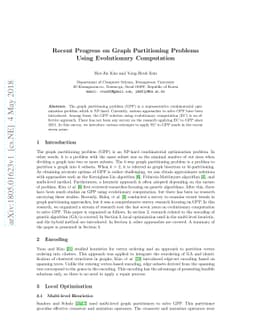 Recent Progress on Graph Partitioning Problems Using Evolutionary
  Computation