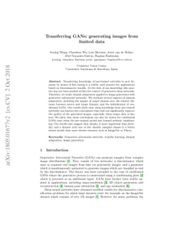 Transferring GANs: generating images from limited data