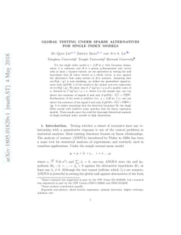 Global testing under the sparse alternatives for single index models