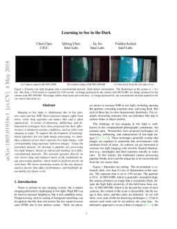 Learning to See in the Dark