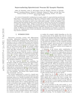 Superconducting Optoelectronic Neurons III: Synaptic Plasticity