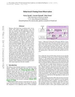 Behavioral Cloning from Observation