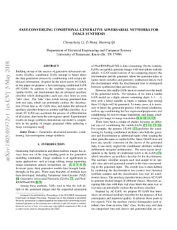 Fast-converging Conditional Generative Adversarial Networks for Image
  Synthesis
