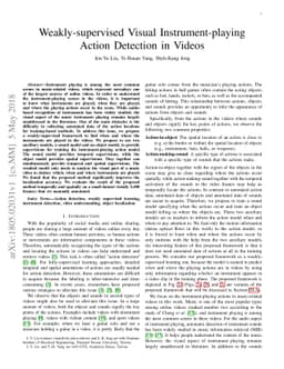 Weakly-supervised Visual Instrument-playing Action Detection in Videos