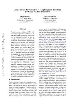 Compositional Representation of Morphologically-Rich Input for Neural
  Machine Translation