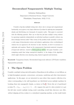 Decentralized Nonparametric Multiple Testing
