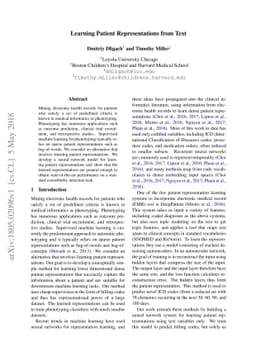 Learning Patient Representations from Text