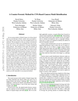 A Counter-Forensic Method for CNN-Based Camera Model Identification