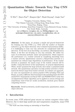 Quantization Mimic: Towards Very Tiny CNN for Object Detection