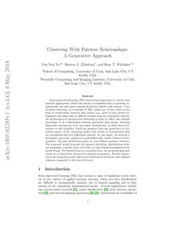 Clustering With Pairwise Relationships: A Generative Approach