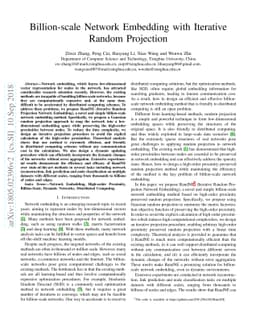 Billion-scale Network Embedding with Iterative Random Projection