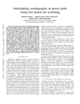 Anticipating contingengies in power grids using fast neural net
  screening