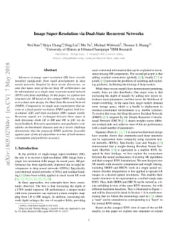 Image Super-Resolution via Dual-State Recurrent Networks