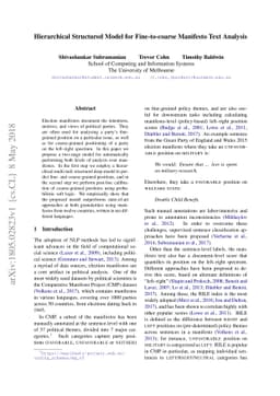 Hierarchical Structured Model for Fine-to-coarse Manifesto Text Analysis