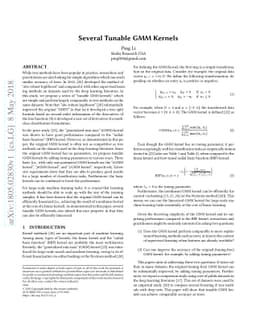 Several Tunable GMM Kernels