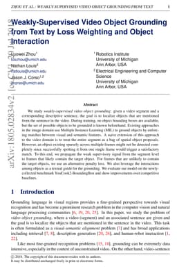 Weakly-Supervised Video Object Grounding from Text by Loss Weighting and
  Object Interaction