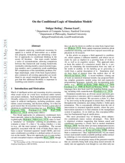 On the Conditional Logic of Simulation Models