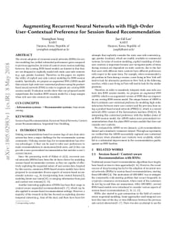 Augmenting Recurrent Neural Networks with High-Order User-Contextual
  Preference for Session-Based Recommendation