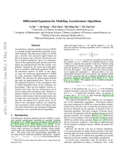 Differential Equations for Modeling Asynchronous Algorithms