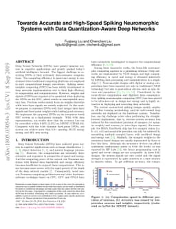 Towards Accurate and High-Speed Spiking Neuromorphic Systems with Data
  Quantization-Aware Deep Networks
