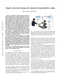 Adaptive robot body learning and estimation through predictive coding