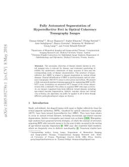 Fully Automated Segmentation of Hyperreflective Foci in Optical
  Coherence Tomography Images