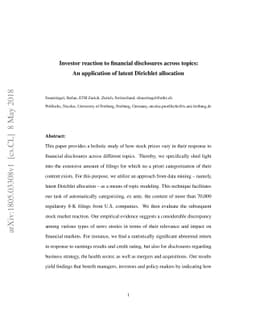 Investor Reaction to Financial Disclosures Across Topics: An Application
  of Latent Dirichlet Allocation