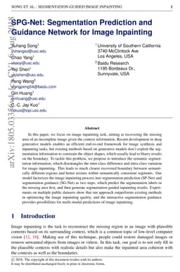 SPG-Net: Segmentation Prediction and Guidance Network for Image
  Inpainting