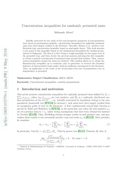 Concentration inequalities for randomly permuted sums
