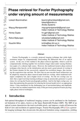 Phase retrieval for Fourier Ptychography under varying amount of
  measurements