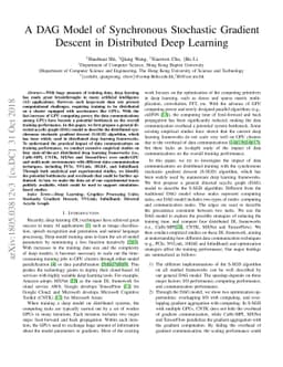 A DAG Model of Synchronous Stochastic Gradient Descent in Distributed
  Deep Learning
