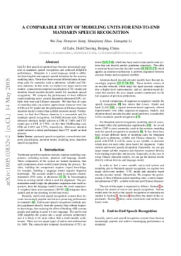 A comparable study of modeling units for end-to-end Mandarin speech
  recognition