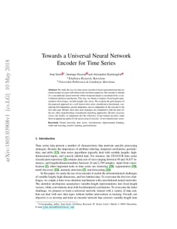 Towards a universal neural network encoder for time series