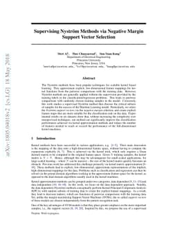 Supervising Nyström Methods via Negative Margin Support Vector
  Selection