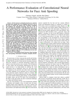 A Performance Evaluation of Convolutional Neural Networks for Face Anti
  Spoofing