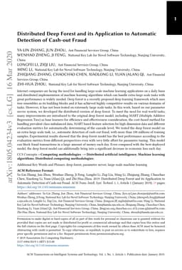 Distributed Deep Forest and its Application to Automatic Detection of
  Cash-out Fraud