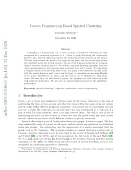 Convex Programming Based Spectral Clustering