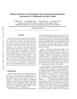 Stingray Detection of Aerial Images Using Augmented Training Images
  Generated by A Conditional Generative Model