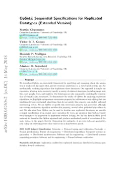 OpSets: Sequential Specifications for Replicated Datatypes (Extended
  Version)