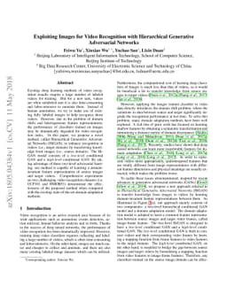 Exploiting Images for Video Recognition with Hierarchical Generative
  Adversarial Networks