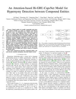 An attention-based Bi-GRU-CapsNet model for hypernymy detection between
  compound entities