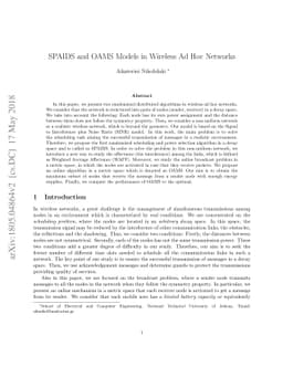 SPAIDS and OAMS Models in Wireless Ad Hoc Networks