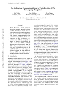 On the Practical Computational Power of Finite Precision RNNs for
  Language Recognition